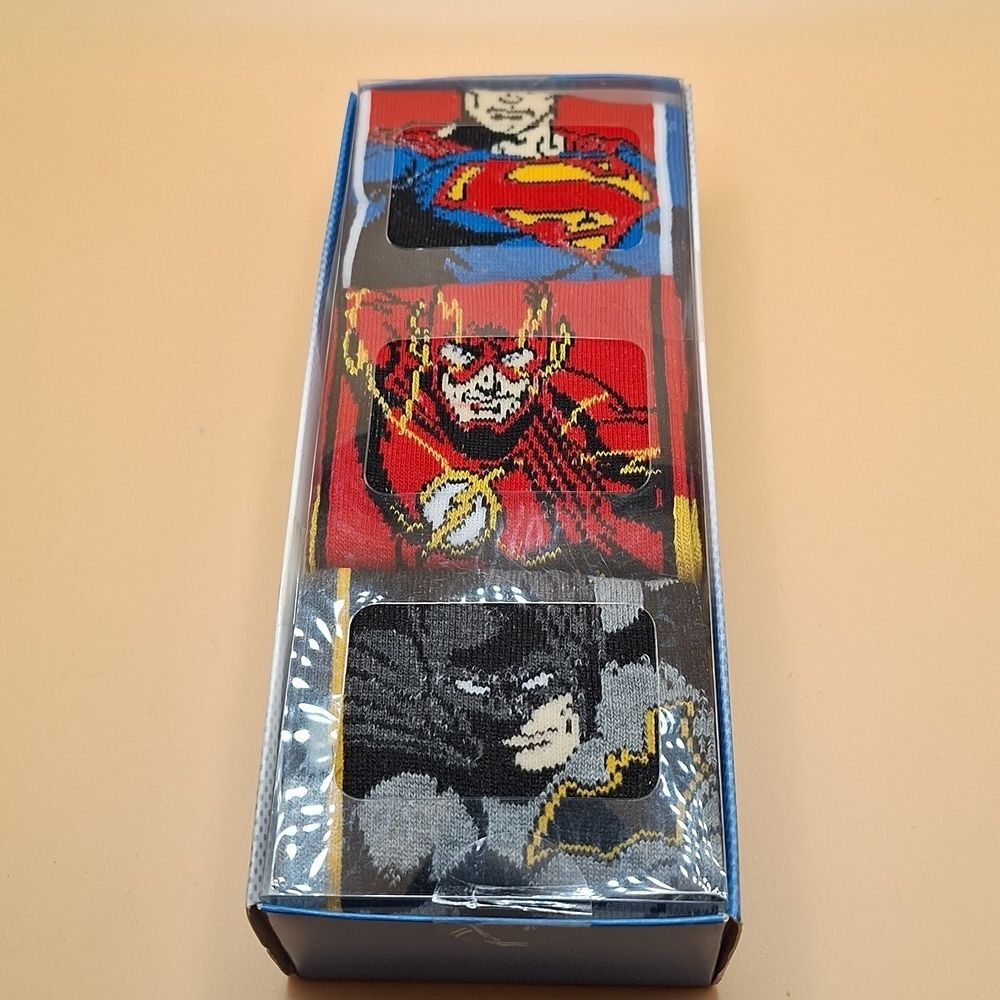 Bioworld DC Comics Justice League Men's The Flash Batman Superman Adult 3-Pack